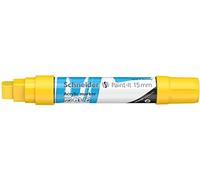 Schneider Paint-It 120305 Stylo acrylique (avec pointe biseautée de 15 mm, peintures acryliques à fort pouvoir couvrant, pour bois, toile, pierre, etc.) Jaune