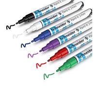 Schneider Paint-It crayons acryliques (Set 1 avec pointe ogive de 2 mm, peintures acryliques à haut recouvrement pour bois, toile, pierre, etc.), Lot de 6