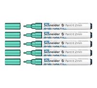 Schneider Paint-It Lot de 5 marqueurs métalliques Vert métallisé (épaisseur de trait 2 mm, nouvelle technologie de pigment, effet pailleté)