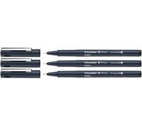 Schneider Pictus Fineliner (épaisseur de trait 0,3 mm, 0,5 mm, et 0,7 mm) noir, étui de 3 pièces