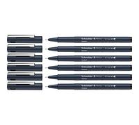 Schneider Pictus Lot de 6 feutres fins (épaisseur de trait 0,1 mm) Noir