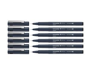 Schneider Pictus Lot de 6 feutres fins Noir Épaisseur de trait 0,3 mm