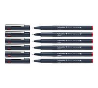 Schneider Pictus Lot de 6 stylos à pointe fine Rouge Épaisseur de trait 0,05 mm