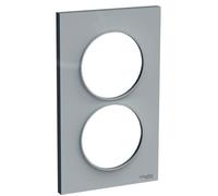 Schneider - Plaque Odace Styl Gris 2 postes horizontaux ou verticaux entraxe 57mm Schneider Electric