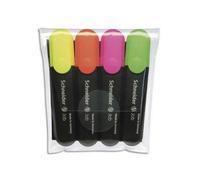Schneider Pochette De 4 Surligneur (Rechargeable) Pointe Biseautée Job 150
