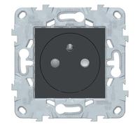 Schneider - Prise 2P+T Affleurante 16A Anthracite Unica Déco - Dimensions 60x60x35 mm, Finition Mate, IP21, Norme CE, Installation Encastrée, Design Moderne et Esthétique pour Intérieurs