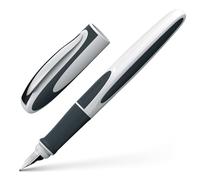 Schneider Ray - Stylo-plume pour droitiers - Cartouche d'encre standard bleu roi incluse - blanc/gris