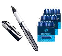 Schneider Ray Stylo roller (rechargeable avec cartouches d'encre standard, convient pour droitiers et gauchers) (1 pièce + 18 cartouches supplémentaires)
