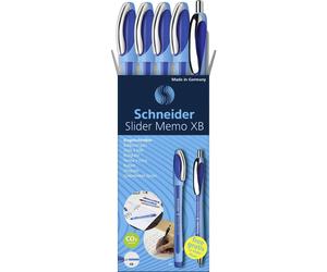 Schneider Schreibgeräte Etui 4x Kugelschreiber Memo + 1x Rave blau 150275 Stylo-bille 5 pc(s)