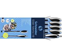 Schneider Schreibgeräte Etui 4x Memo + 1x Rave schwarz 150245 Stylo-bille couleur décriture: noir 5 pc(s)