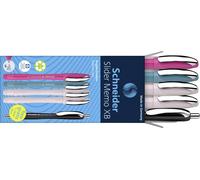 Schneider Schreibgeräte Etui 4x Memo + 1x Rave sortiert 150255 Stylo-bille couleur d'écriture: bleu 5 pc(s)