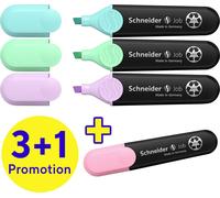 Schneider Schreibgeräte Surligneur Textmarker Job pastel 4er Etui sortiert, 3+1 Aktion 115074 4 pc(s)