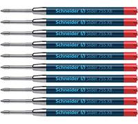 Schneider Slider 755 Lot de 10 Recharges géantes avec technologie Viscoglide pour stylos à bille Schneider Rave/Contrast/K20 Icy Colors/Haptify/Office Encre rouge