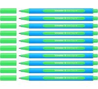 Schneider Slider Edge M - Lot de 10 Stylos à Bille Verts | Technologie Viscoglide, encre verte séchage rapide, corps triangulaire ergonomique