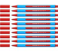 Schneider Slider Edge M - Lot de 10 Stylos Bille, Rouge | Technologie Viscoglide pour une écriture douce - grip triangulaire antidérapant - encre indélébile