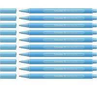 Schneider Slider Edge XB Pastel - Lot de 10 Stylos à Bille, Bleu layette | Encre bleu layette, pointe triangulaire XB, technologie Viscoglide, capuchon réversible