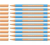 Schneider Slider Edge XB Pastel - Lot de 10 Stylos à Bille, Pêche | Corps triangulaire ergonomique, technologie Viscoglide, encre pastel pêche