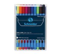 Schneider slider edge xb stylo a bille - noir, bleu, orange, rose, violet, bleu clair, vert clair, rouge, brun et jaune - lot...
