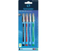 Schneider Stylos à bille 75020 Large Blister de 4 Noir/Rouge/Bleu/Vert