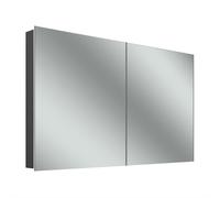 Schneider STYLE TW Armoire de toilette avec éclairage LED, 2 portes, 141,5x71,5x12cm, 194.140.02.41, Exécution: norme UE/corps noir mat, paroi arrière réfléchissante