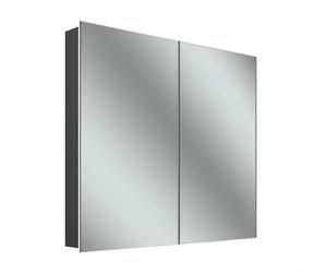 Schneider STYLE TW Armoire de toilette avec éclairage LED, 2 portes, prise à gauche, 61,5x71,5x12cm, 194.063.01.41, Exécution: norme CH/corps noir mat, paroi arrière réfléchissante