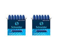 Schneider Stylo à bille Ray (stylo à encre avec pointe en acier inoxydable, cartouche d'encre, fabriqué en Allemagne) (12 cartouches, cartouches)