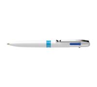 Schneider Stylo-Bille 4 Couleurs Take 4 Pointe Moyenne Viscoglide Corps Plastique Blanc