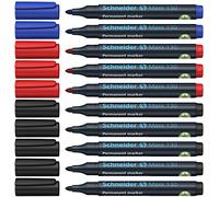 Schneider Stylos Marqueurs permanents Maxx 130, rechargeable, 1-3 mm, 10 Box (5 x SCHW., 3 x Rouge, 2 x Bleu)