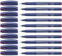 Schneider Topball 847 Lot de 10 Rollers à encre avec pointe conique en plastique Encre rouge