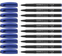 Schneider Topliner 967 Stylo feutre (Fineliner, Pointe Fine 0,4 mm) Lot de 10, Bleu