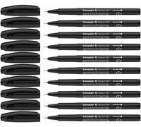 Schneider Topliner 967 Stylo feutre (Fineliner, Pointe Fine 0,4 mm) Lot de 10, Noir