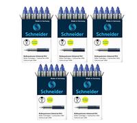 Schneider Universal 852 Lot de 5 cartouches d'encre effaçables pour roller à cartouche Breeze, Base Senso/Ball et ID Duo, encre : bleu roi