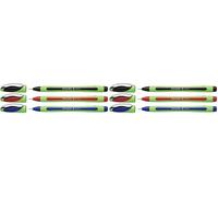 Schneider Xpress (Fineliner Stylos, Pointe fine 0,8 mm) Pochette de 3, Noir/Rouge/Bleu (Lot de 2)
