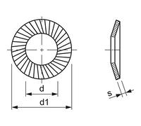SCHNORR 881200140030000 S M 3 Disque de sécurité mécanique en acier galvanisé Argenté