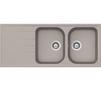 SCHOCK évier avec 2 bacs et égouttoir réversible LITHOS D200 (Gris tourterelle - Cristalite®)