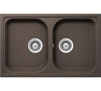 SCHOCK | Évier de cuisine Lithos N200S 2 bacs petits, matériau Cristalite®, Mocha, 790 x 500 mm