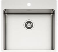 SCHOCK | Évier de cuisine 'NEW TECHNICK PLUS N100 L en acier inoxydable 304, 550 x 510, intérieur de la baignoire 500 x 400, évier 1 baignoire en acier inoxydable brossé, combiné avec mélangeurs