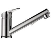 SCHOCK® Evinas Robinet de cuisine en acier inoxydable I Robinet haute pression avec douchette extensible I 137 mm de hauteur et 195 mm de saillie I Fonction de commutation entre le mode jet et le mode