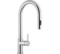 SCHOCK | Mélangeur Aquarain Monocommande Canne Haute Courbée avec Douchette Amovible Double Jet, Chromé, H445