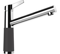 SCHOCK Robinet de cuisine SC-510 Dusk - Gris haute pression CRISTADUR avec bec fixe et connecteurs standard