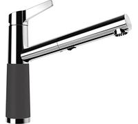 SCHOCK Robinet de cuisine SC-510 Dusk - Gris haute pression CRISTADUR avec douchette extensible et raccords standard