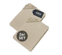 SCHÖNER WOHNEN 2X Drap Housse 160 x 200 Coton Beige - Drap-Housse 140x190 Bonnet 30 - Housse de Couette pour Matelas jusqu'à 30cm - certifié Oeko-Tex - Linge de Lit pour Maison - Doux & Confortable