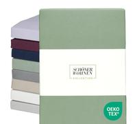 SCHÖNER WOHNEN Drap Housse 180x200 Coton Gris - Drap-Housse 200x200 Bonnet 30 cm - Housse de Couette pour Matelas jusqu'à 30cm - certifié Oeko-Tex - Linge de Lit pour Maison - Confortable