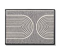 Schöner Wohnen Kollektion Paillasson d'intérieur - Tapis Anti-salissures 67 x 100 cm Demi-Cercles crème - Paillasson d'entrée antidérapant - Tapis de Porte Lavable à 30 °C
