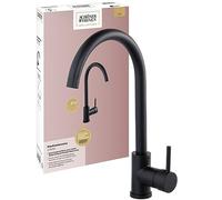 SCHÖNER WOHNEN Robinet de lavabo, 24.2 x 10.4 x 36.3 cm, pour lavabo suspendue ou à poser, vidage combiné, noir