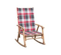 vidaXL Chaise à bascule avec coussin en bambou