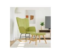 Vidaxl Chaise à bascule Avec Tabouret Vert Tissu Vert