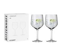 Ritzenhoff 3882001 Verre à gin 700 ml - set de 2 - série Botanic Glamour - 2 coupes avec motif étoiles-lunes - Made in Germany