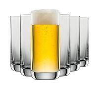 SCHOTT ZWIESEL Gobelet à bière 0,2 l Simple (lot de 6), verre à bière rectiligne pour la bière blonde, verre en cristal Tritan résistant au lave-vaisselle, fabriqué en Allemagne (art. n° 123663)