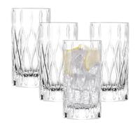 SCHOTT ZWIESEL Verre à long drink Age (set de 4), verre moderne pour long drinks avec relief cannelé, verres en cristal résistant au lave-vaisselle (art. n° 124301)